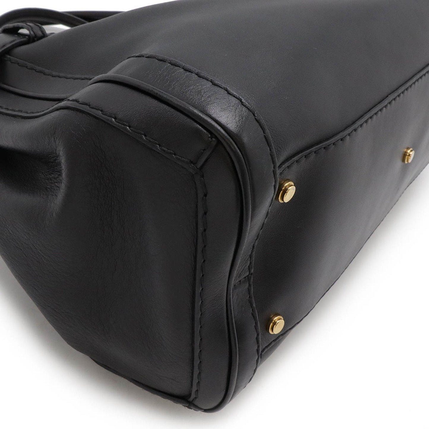 Gucci Black Leather Handbag Tote Bag