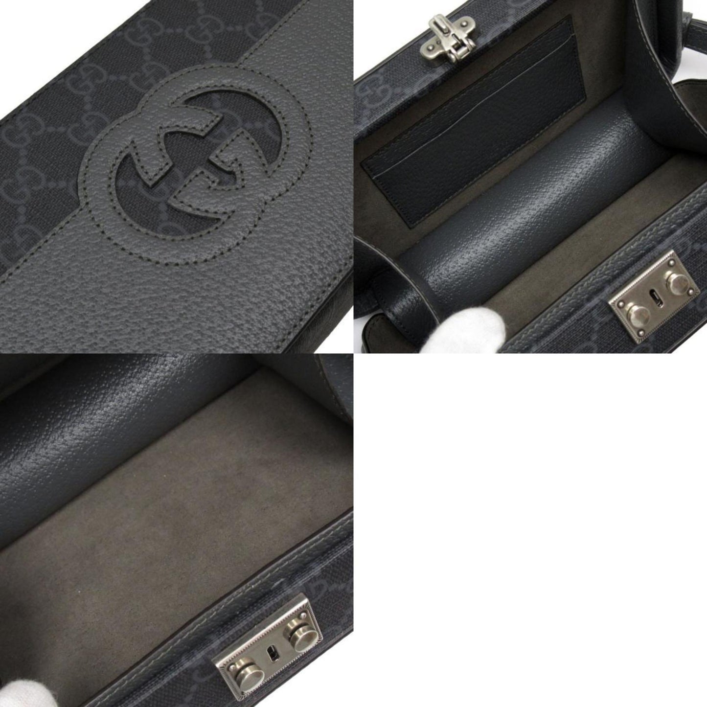 Gucci Dark Gray Pvc Leather Shoulder Bag