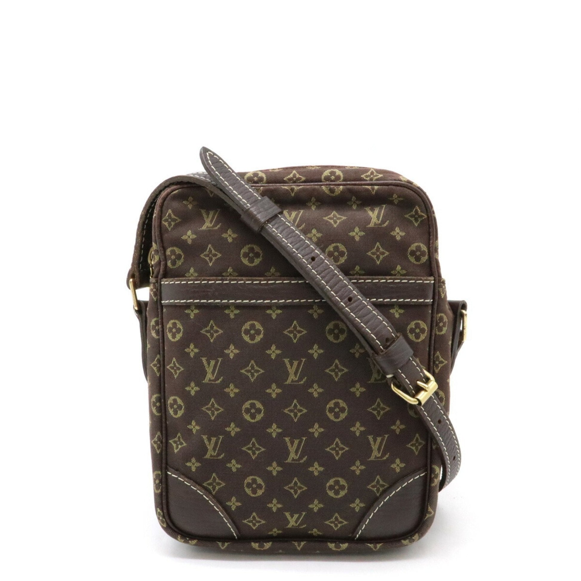 Louis Vuitton Brown Ebene Canvas Leather Pochette Shoulder Bag ()