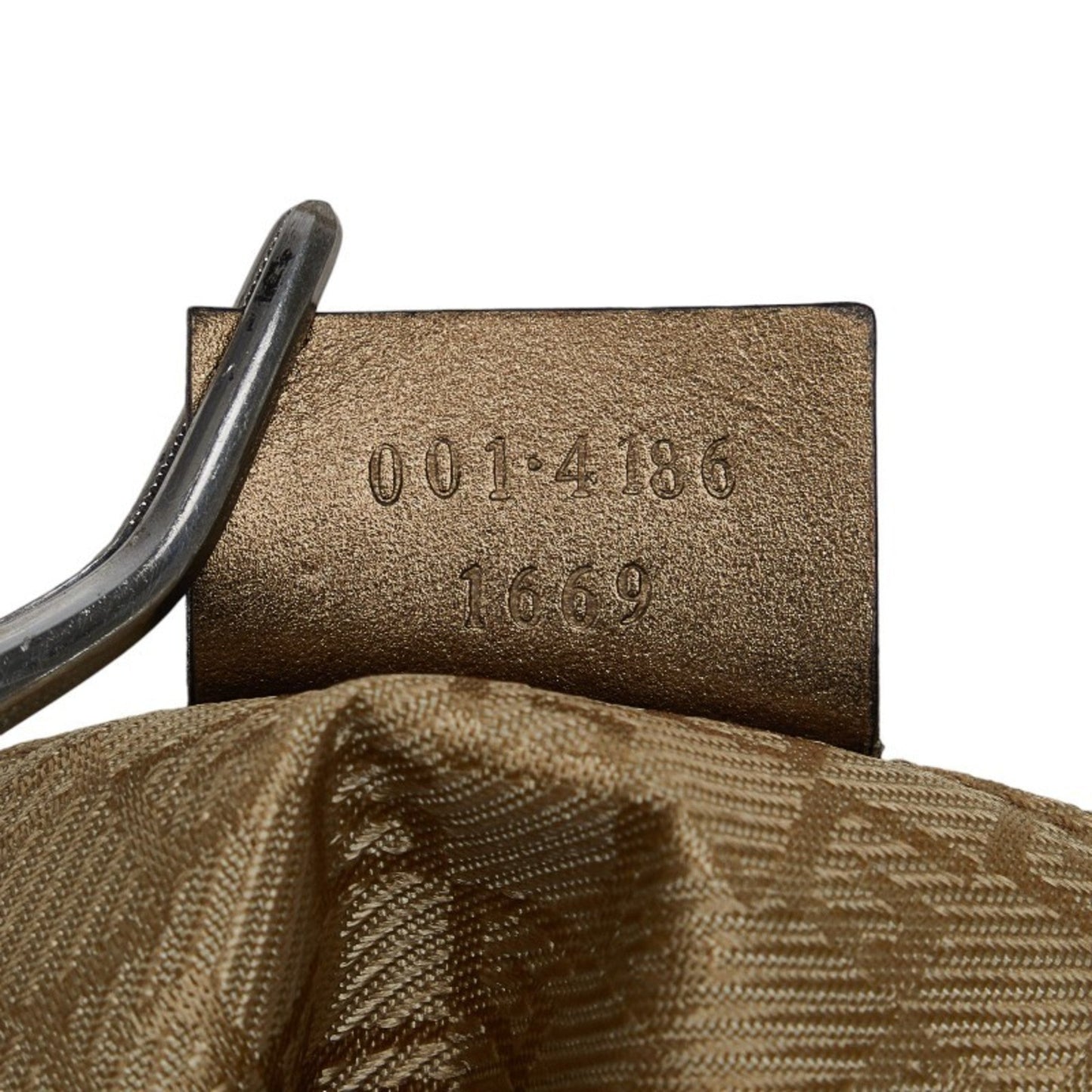 Gucci Gold Canvas Leather Shoulder Bag