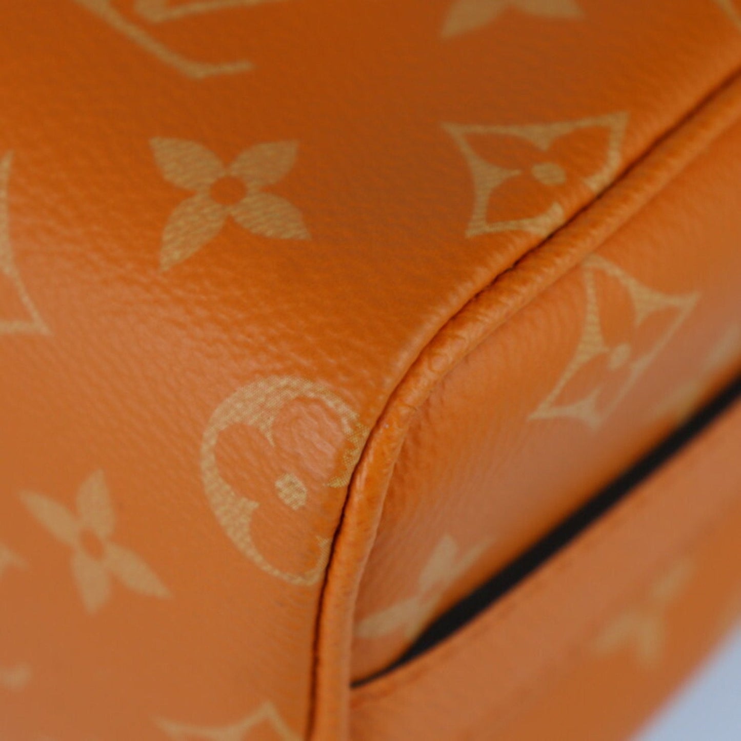 Louis Vuitton Orange Pvc Coated Canvas Leather Handbag Shoulder Bag Tote Bag