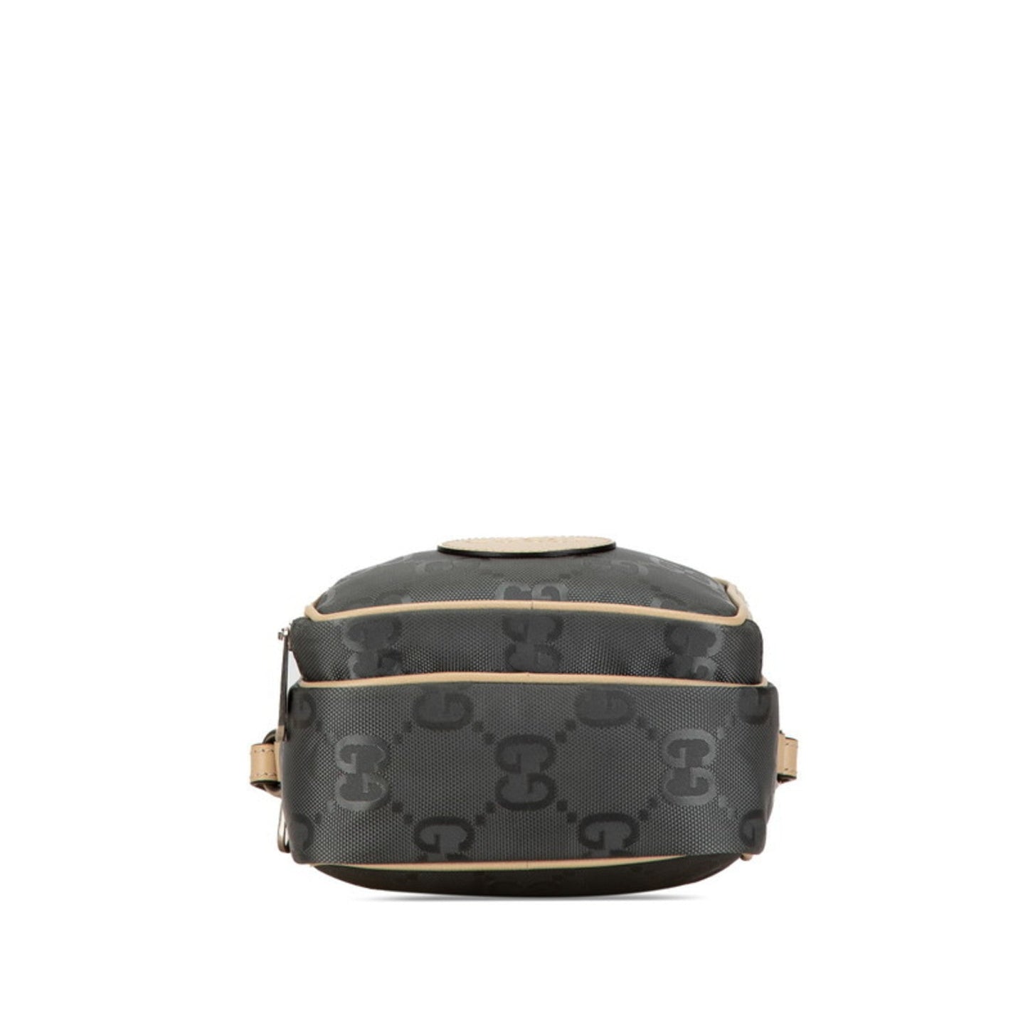 Gucci Beige Gray Nylon Leather Handbag Shoulder Bag