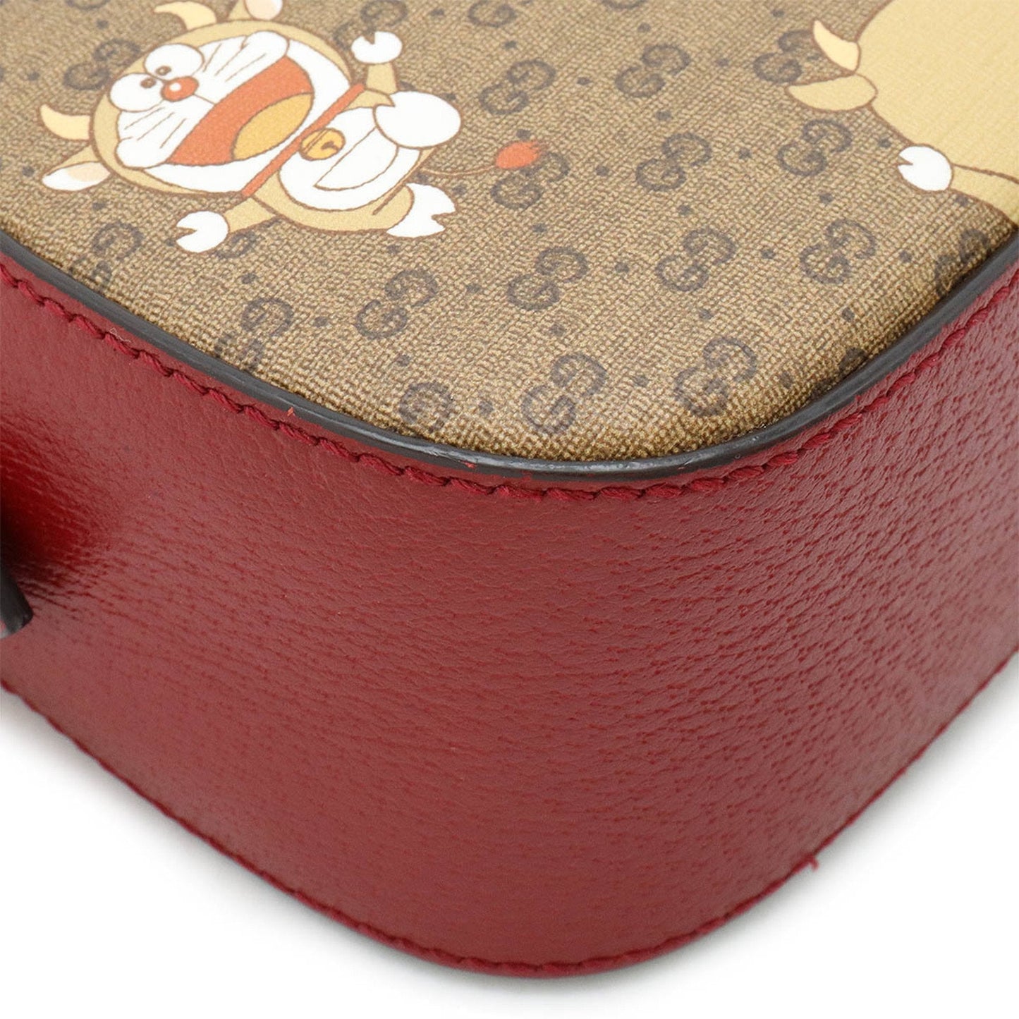 Gucci Bordeaux Brown Green Red Color Gg Supreme Leather Pochette Shoulder Bag