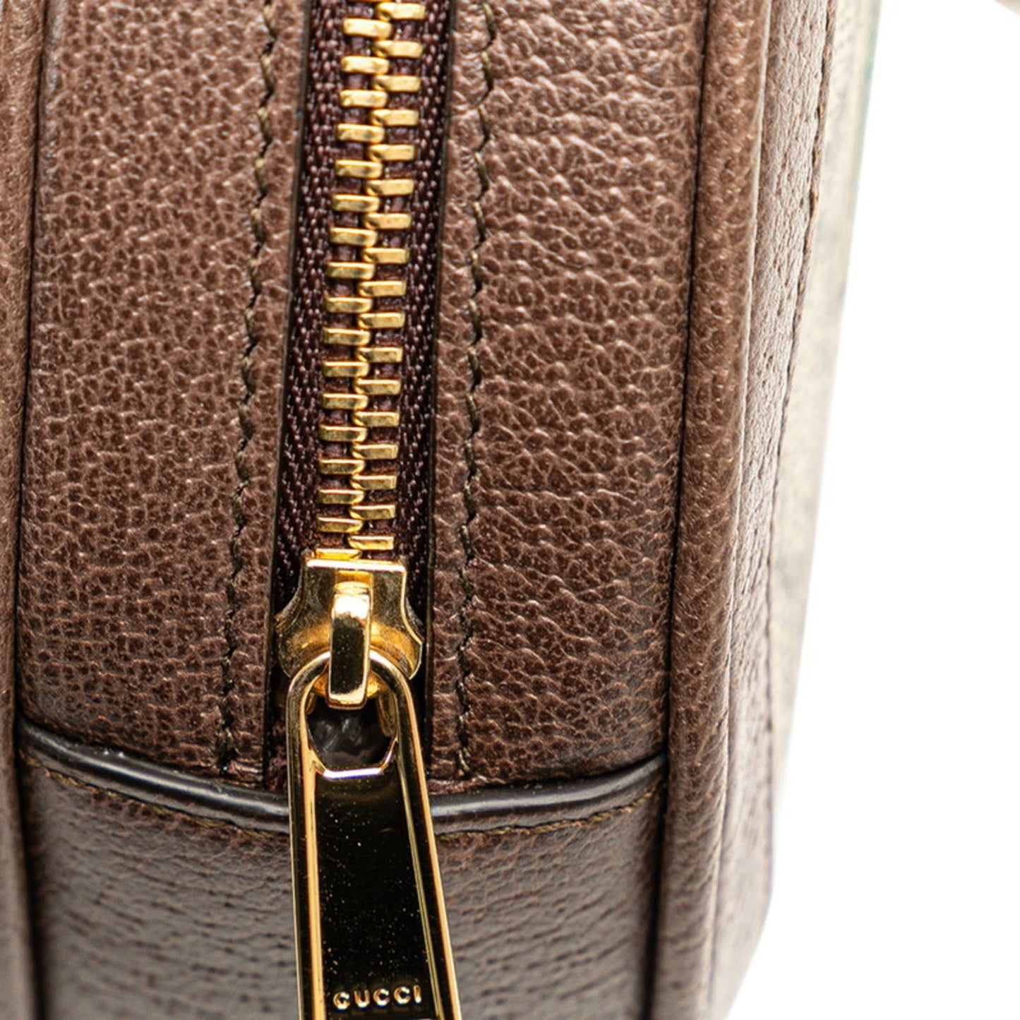 Gucci Beige Brown Pvc Leather Pochette Pouch