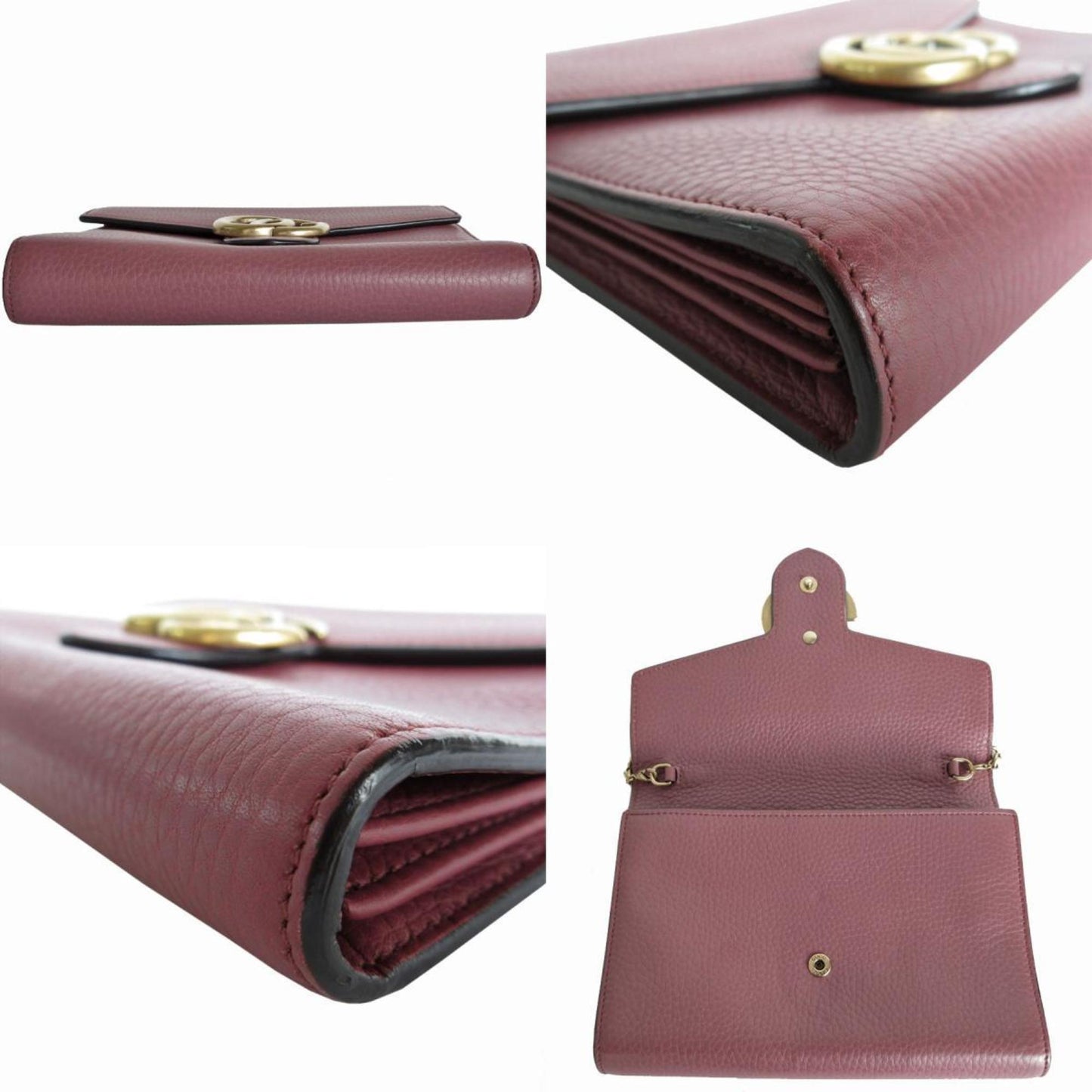 Gucci Bordeaux Metal Leather Shoulder Bag
