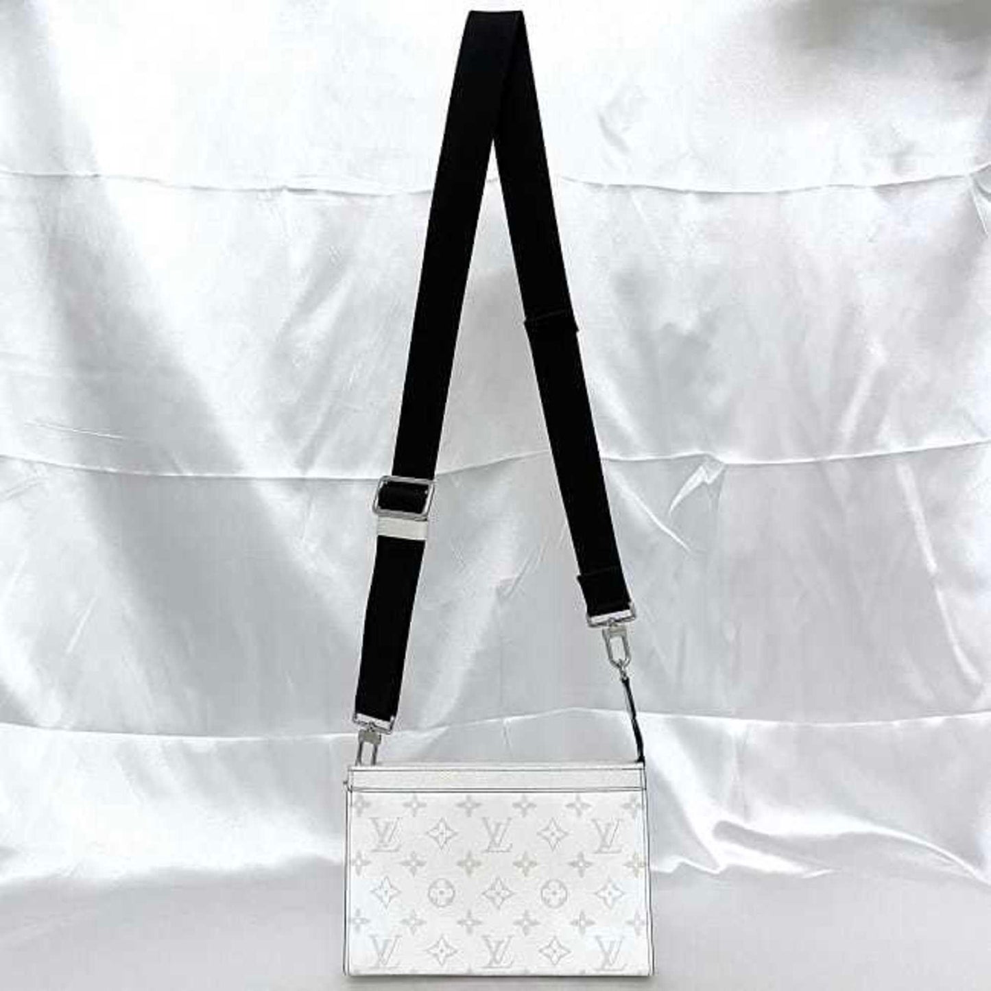 Louis Vuitton Taigarama Gray White Monogram Shoulder Bag