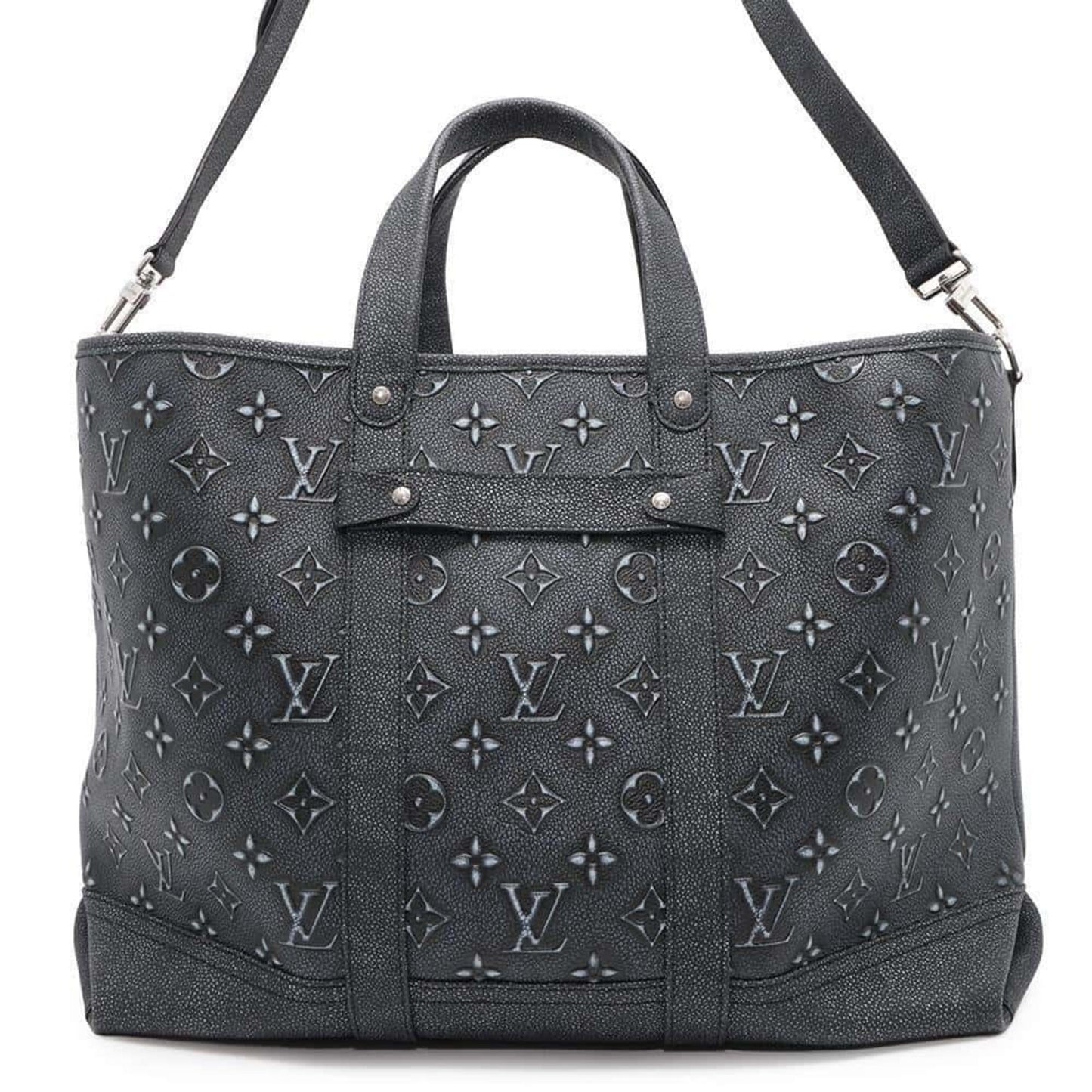 Louis Vuitton Noir Monogram Leather Shoulder Bag Tote Bag ()