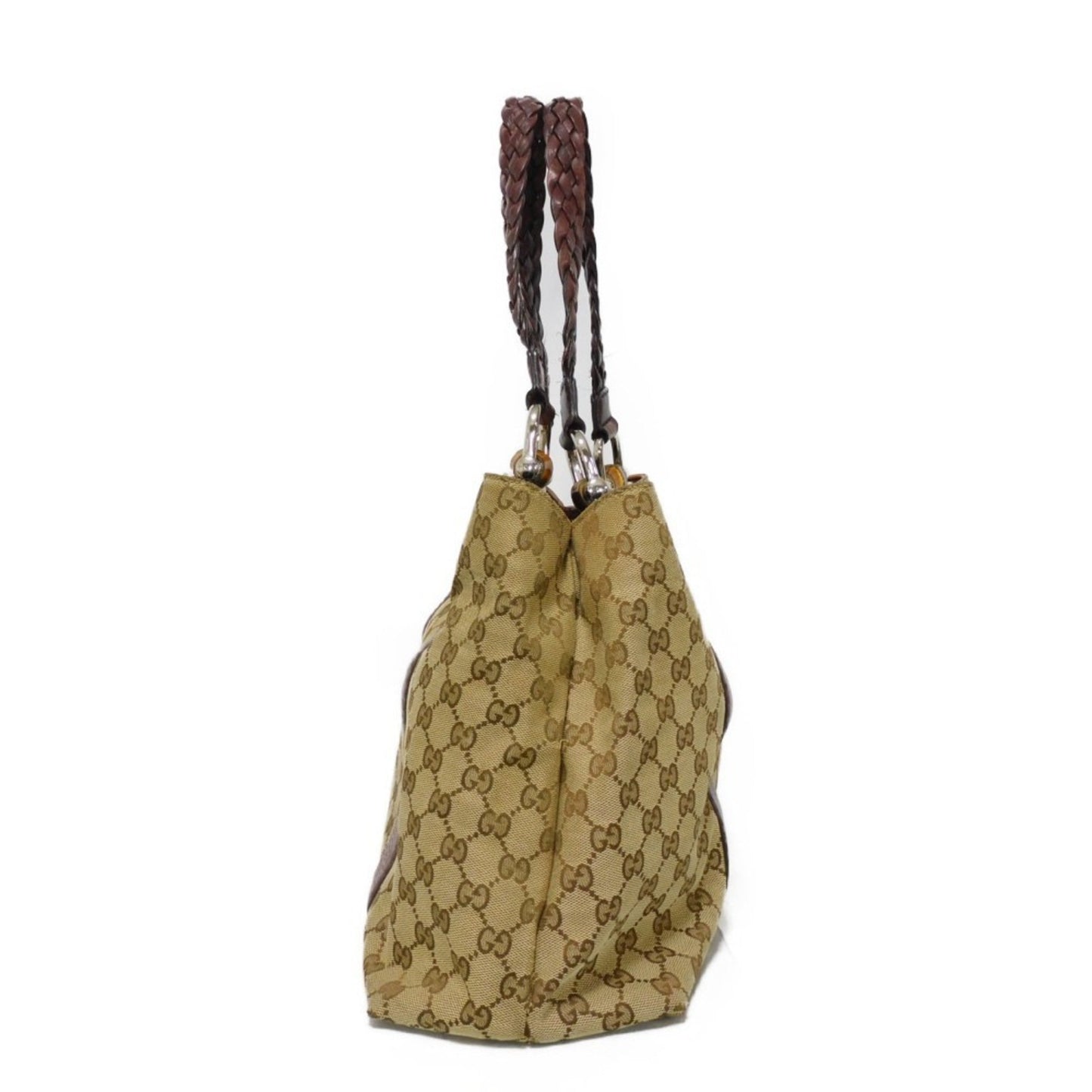 Gucci Beige Brown Gg Canvas Handbag Tote Bag