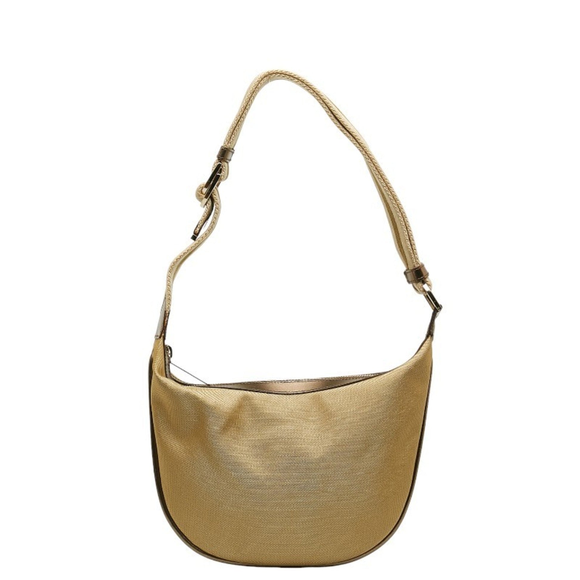 Gucci Gold Canvas Leather Shoulder Bag ()