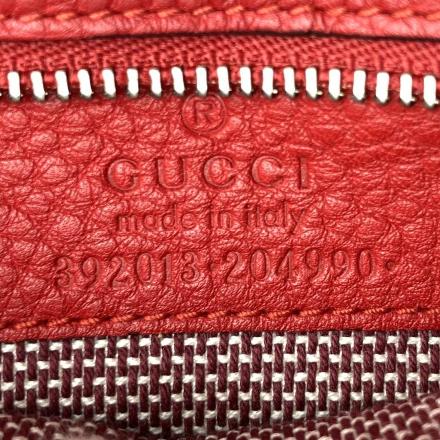 Gucci Red Color Leather Handbag Shoulder Bag