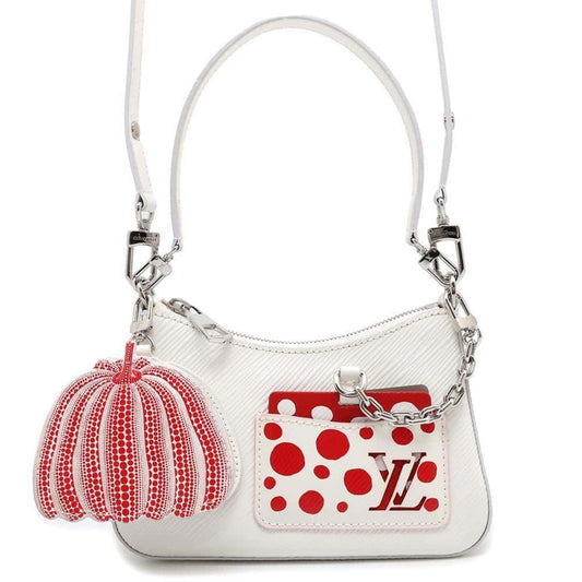 Louis Vuitton Blanc Red Color White Epi Leather Handbag Pouch Shoulder Bag ()