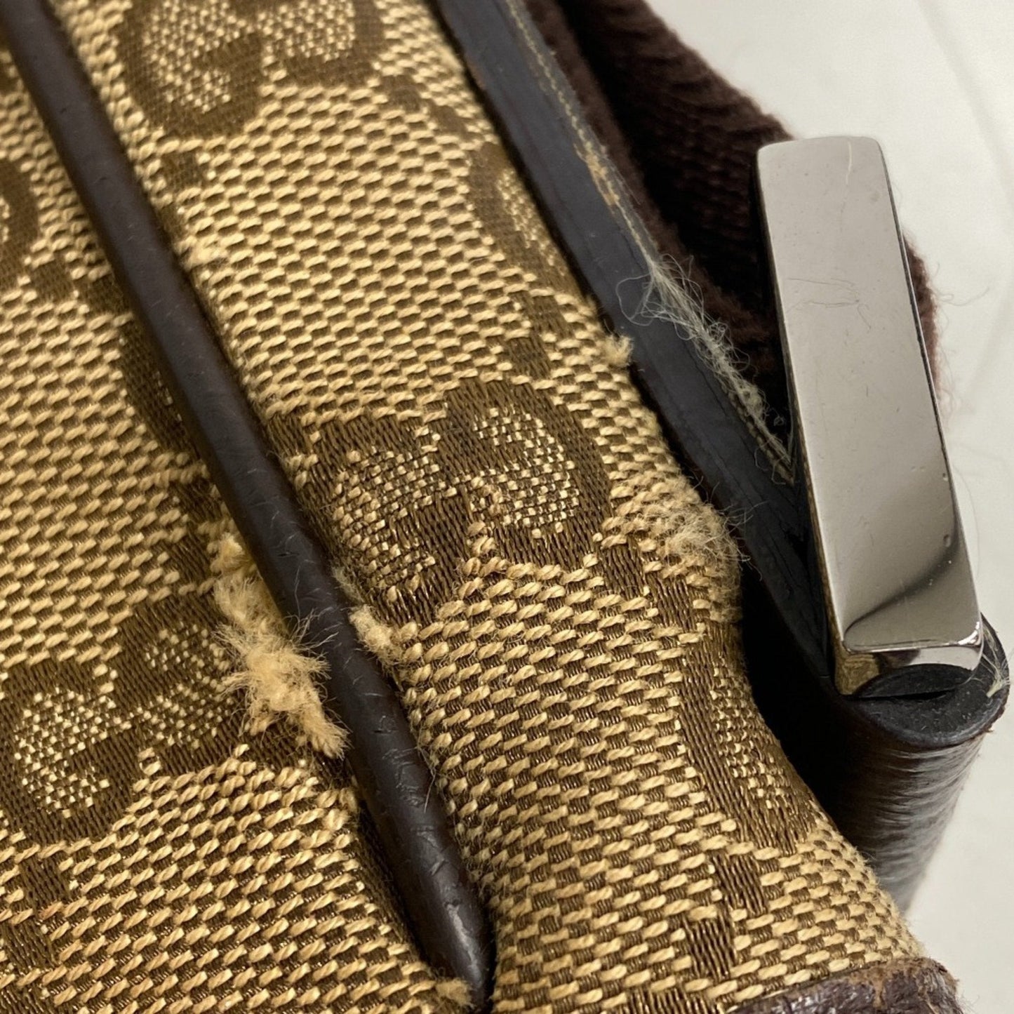 Gucci Gg Canvas Brown Gg Canvas Leather Shoulder Bag