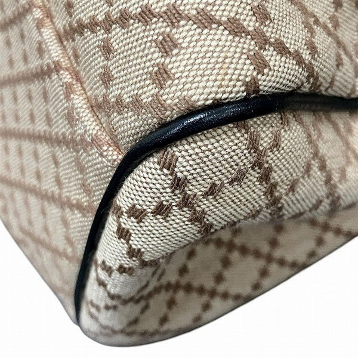 Gucci Beige Brown Canvas Leather Handbag Tote Bag