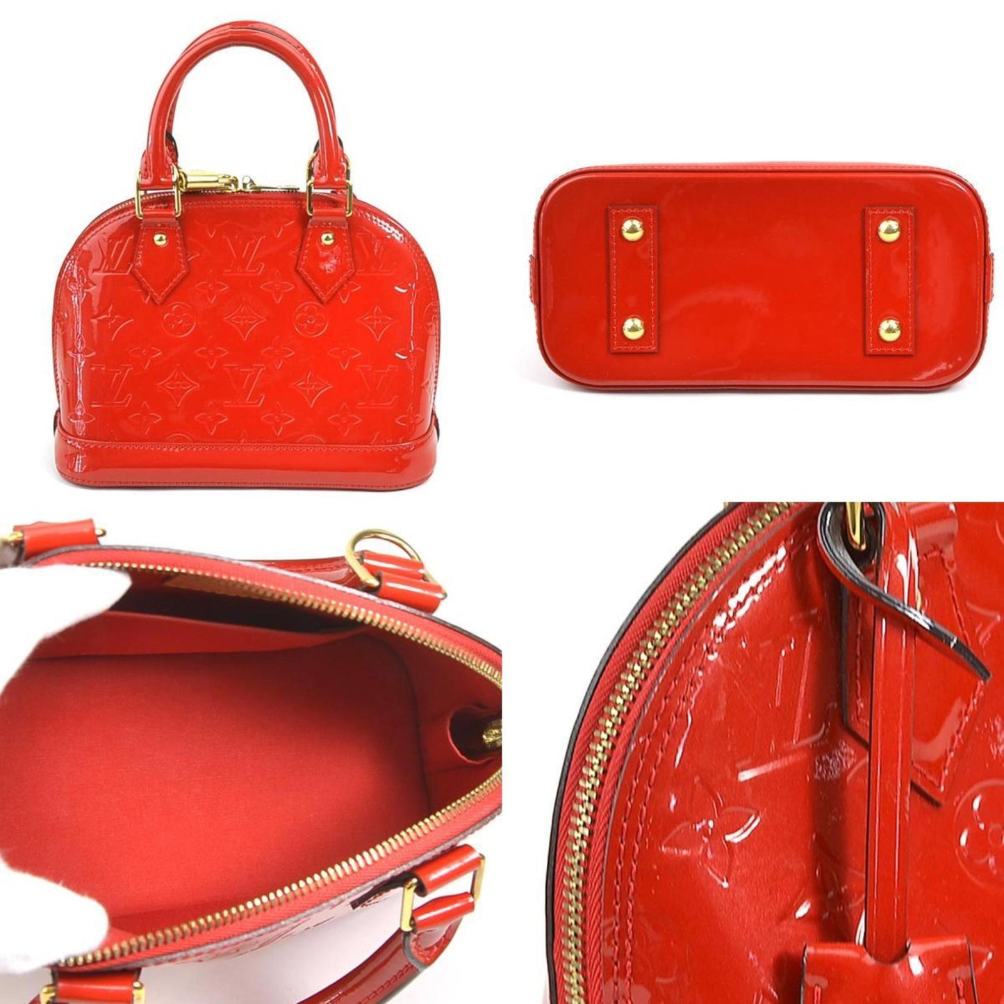 Louis Vuitton Red Color Patent Leather Handbag Shoulder Bag