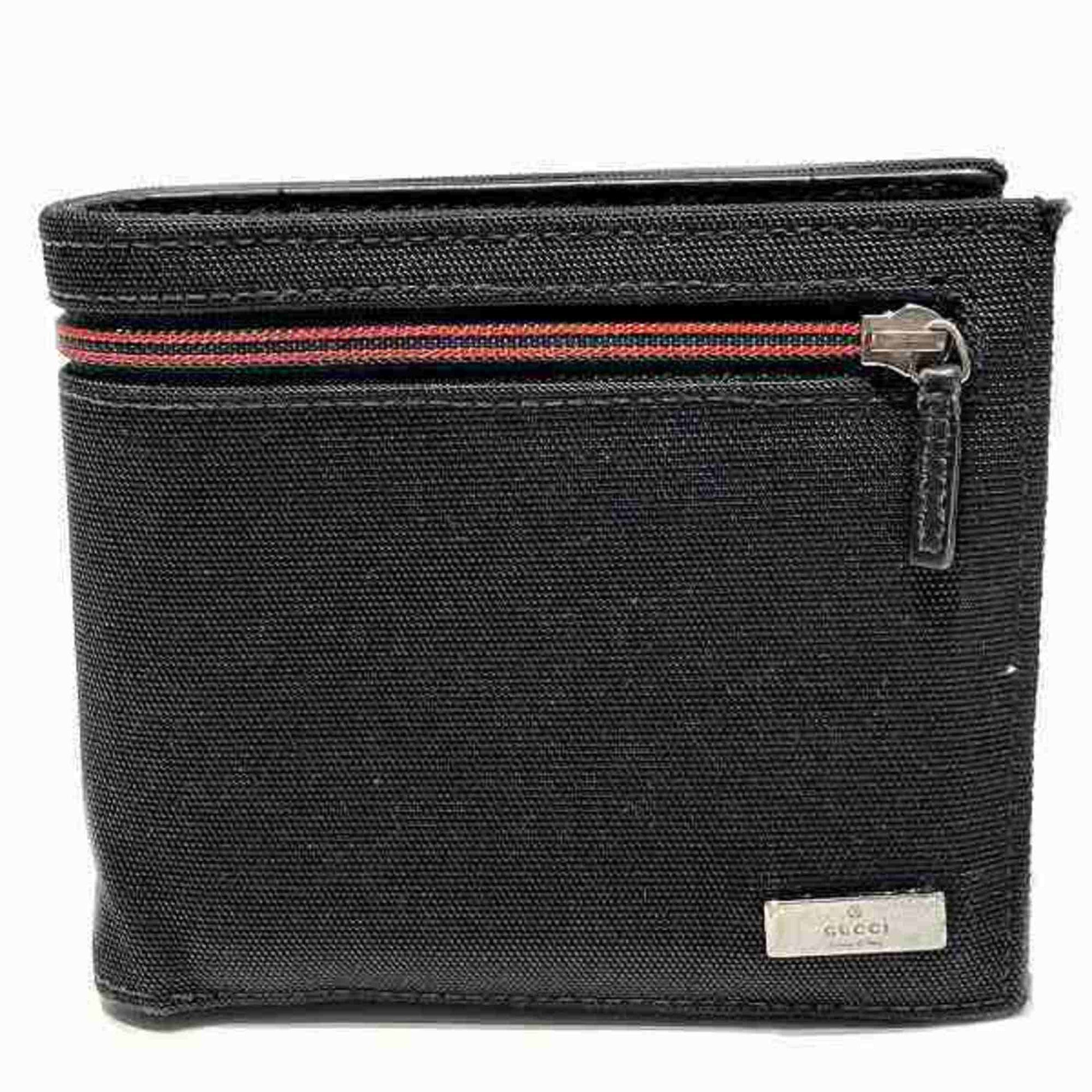Gucci Black Canvas Leather Wallet (Bi-Fold) ()
