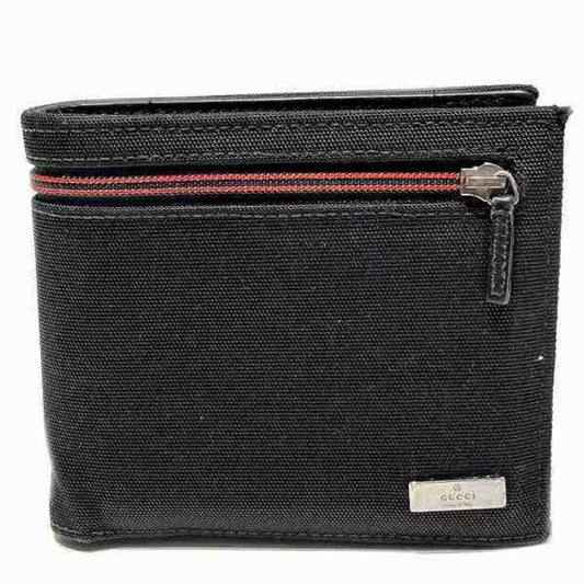 Gucci Black Canvas Leather Wallet (Bi-Fold) ()
