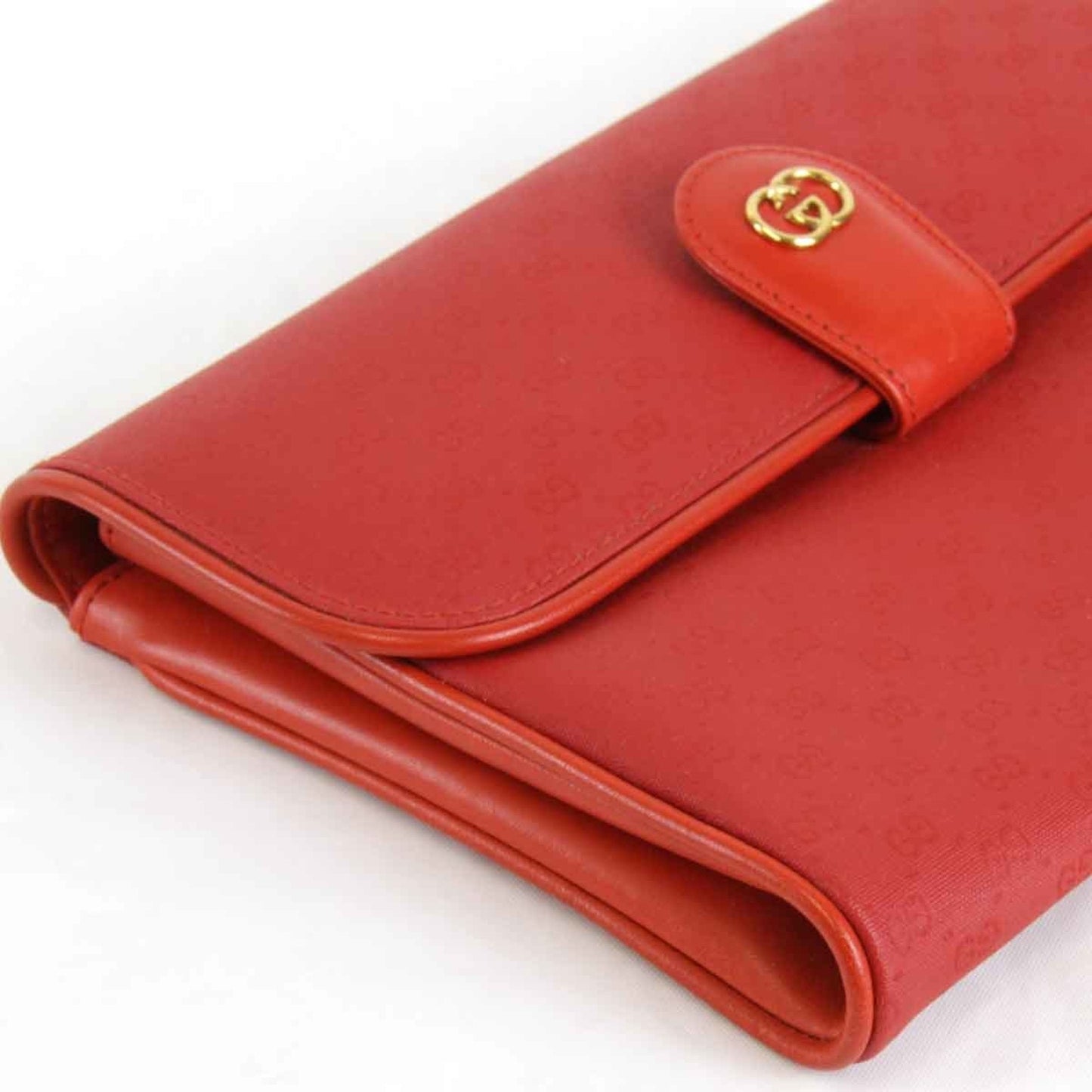 Gucci Red Color Pvc Leather Clutch Bag