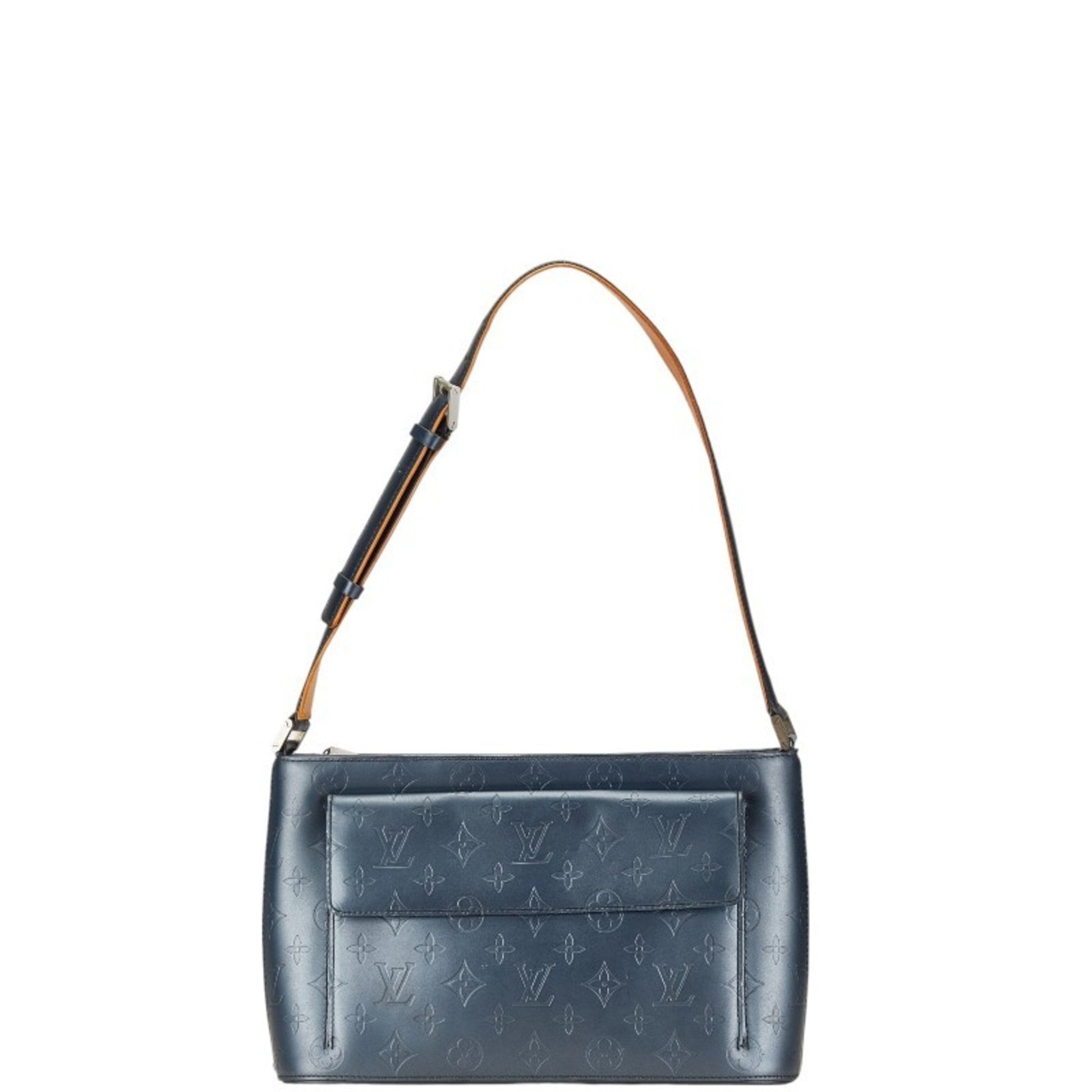 Louis Vuitton Blue Leather Handbag Shoulder Bag ()