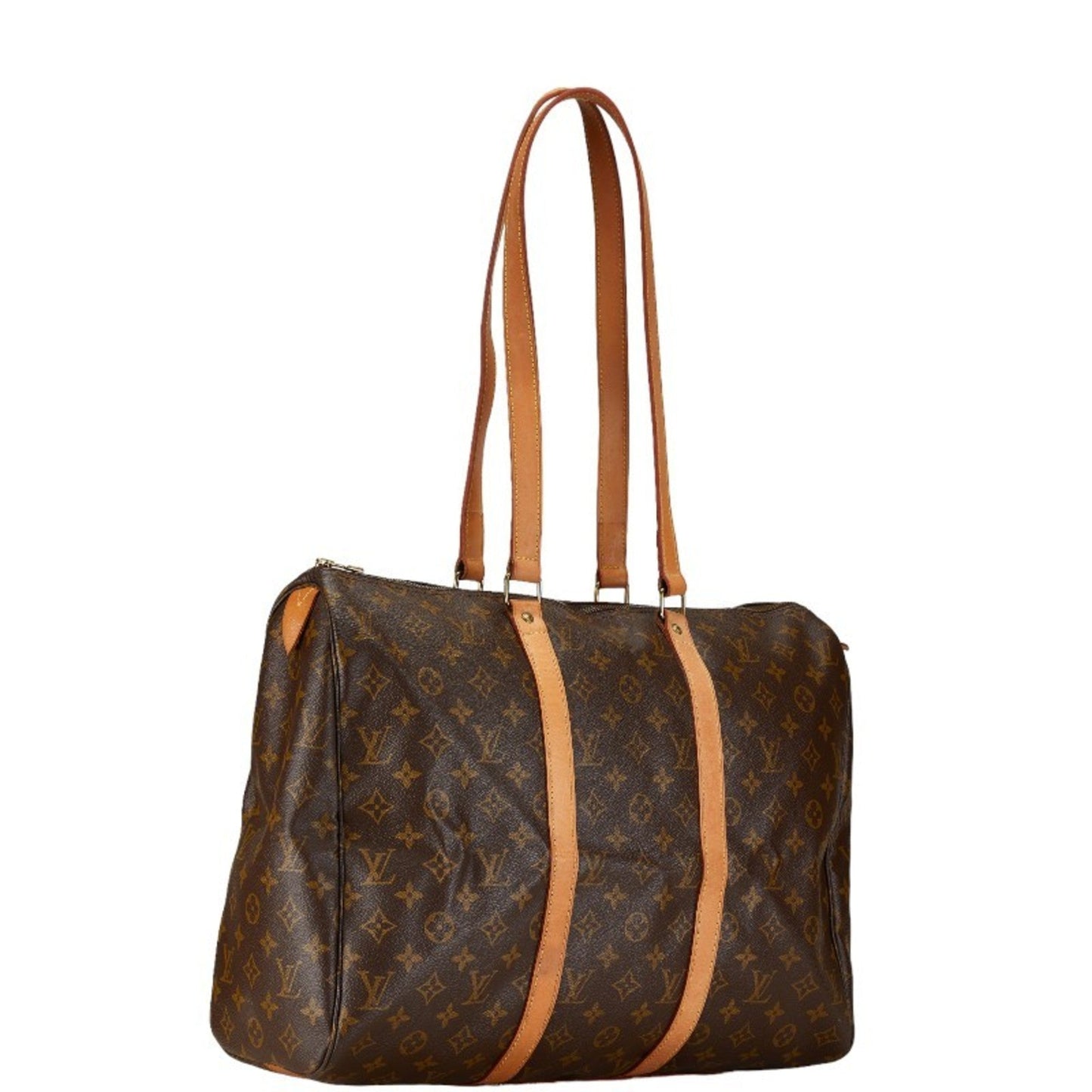 Louis Vuitton Brown Pvc Leather Boston Bag Shoulder Bag