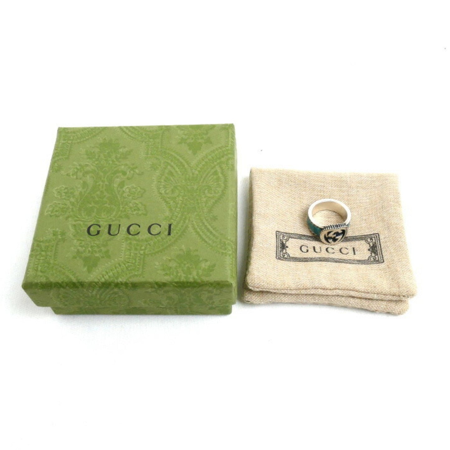 Gucci Silver Enamel Silver 925 Band Ring