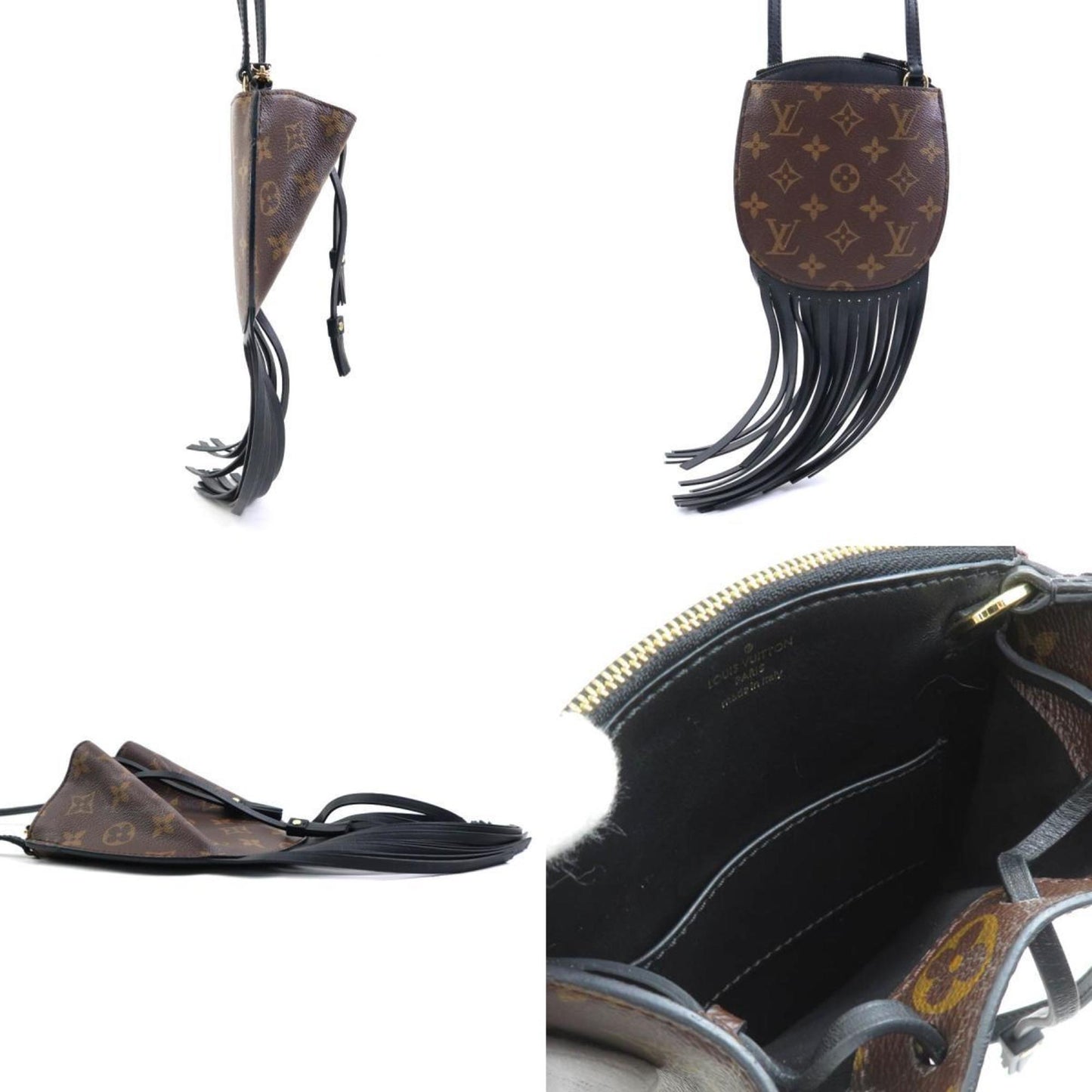 Louis Vuitton Black Brown Monogram Monogram Leather Shoulder Bag