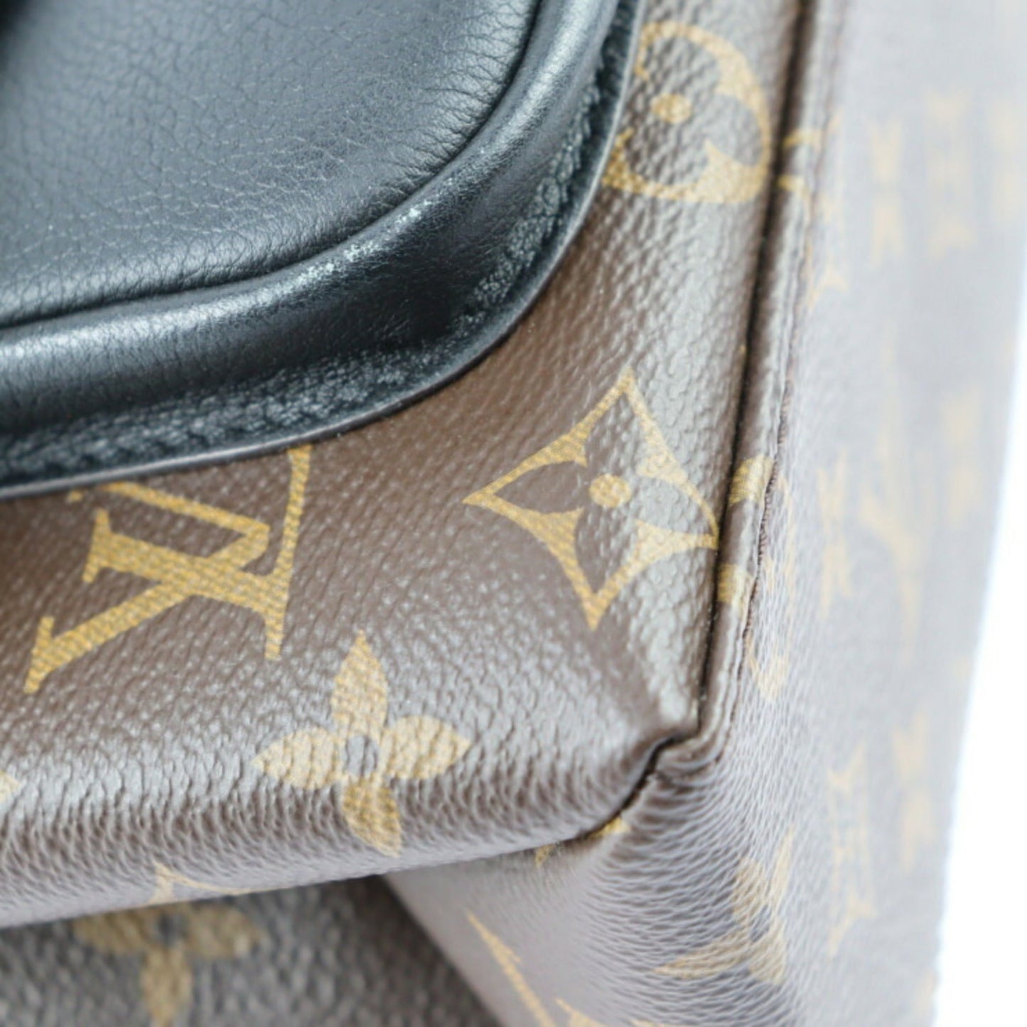 Louis Vuitton Black Brown Monogram Leather Handbag Shoulder Bag
