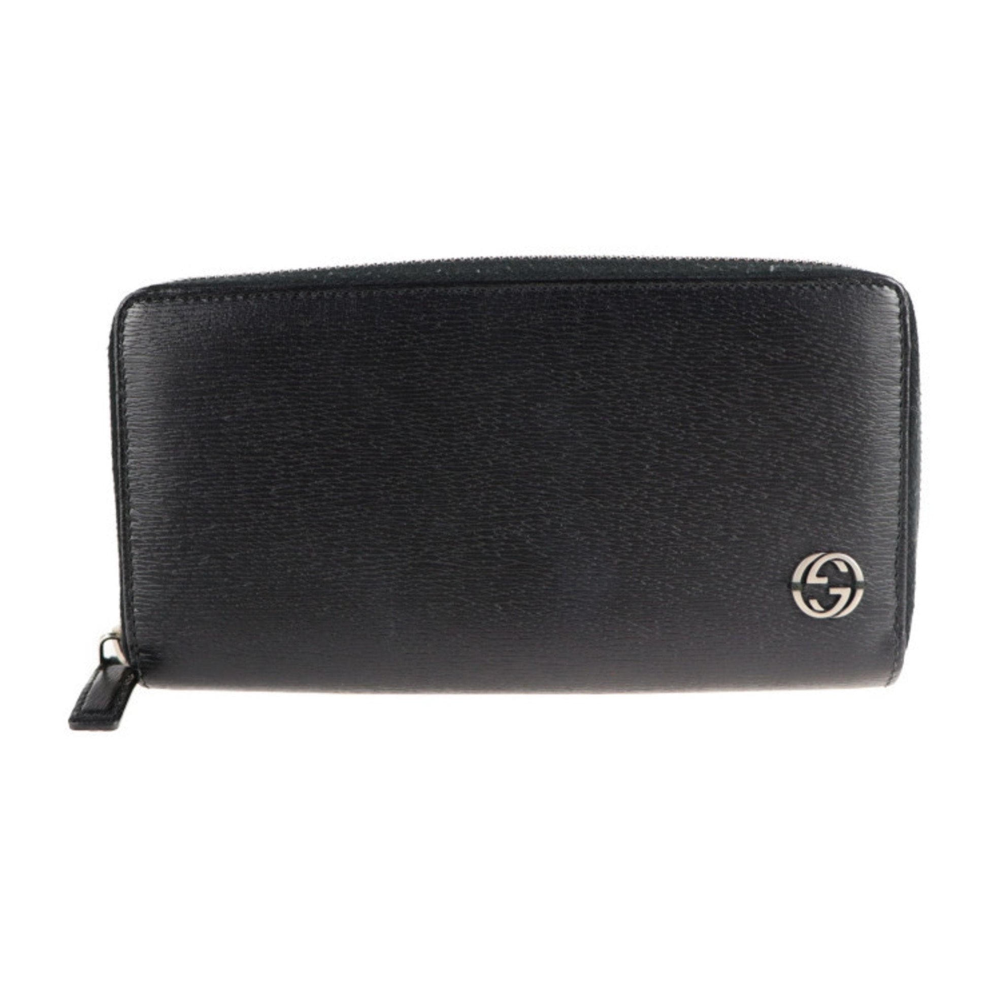 Gucci Black Leather Long Wallet (Bi-Fold) ()