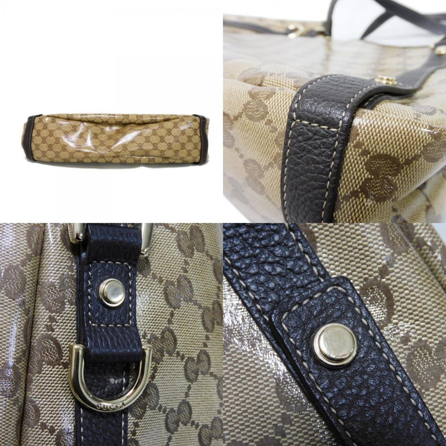 Gucci Beige Canvas Shoulder Bag Tote Bag