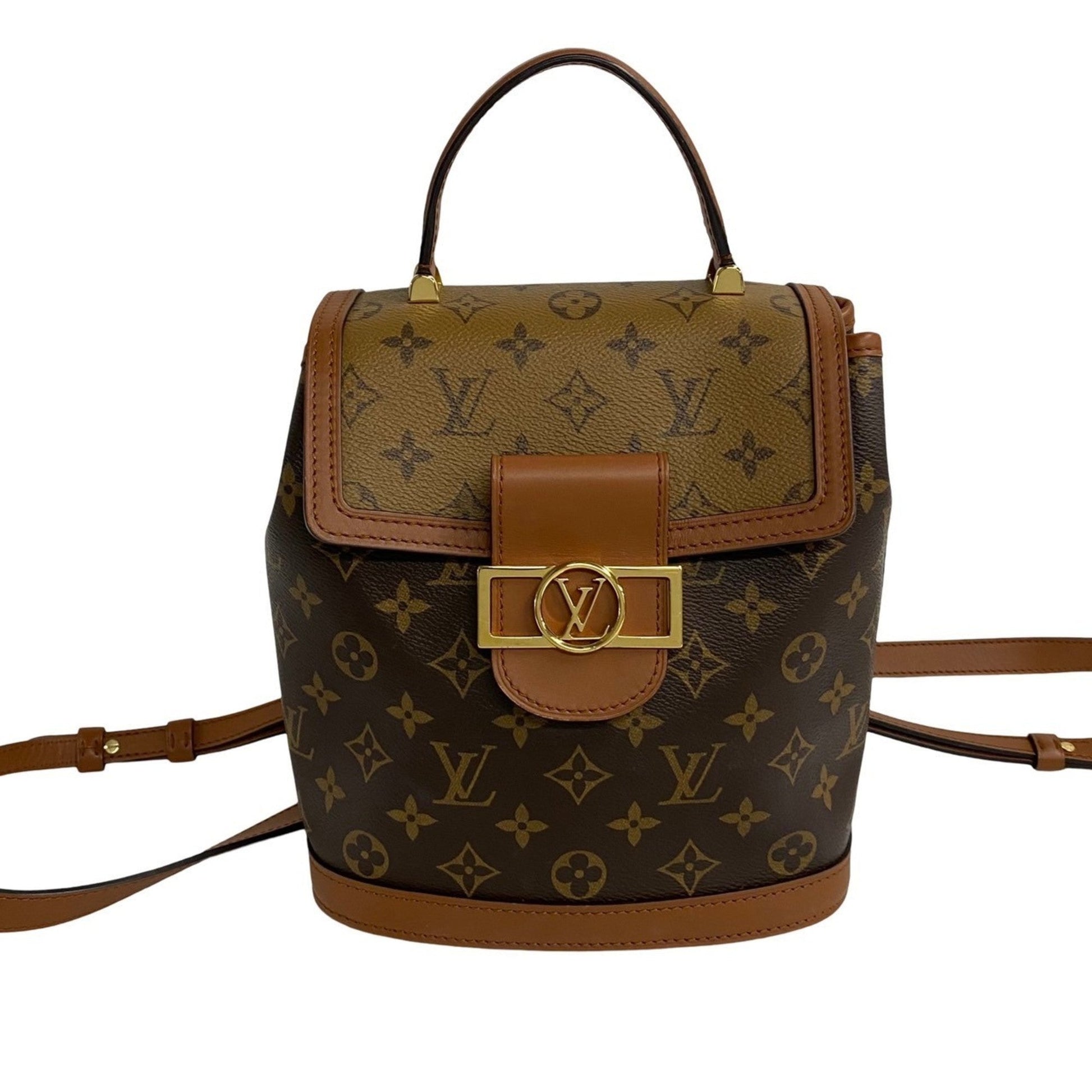 Louis Vuitton Brown Gold Leather Pvc Backpack ()