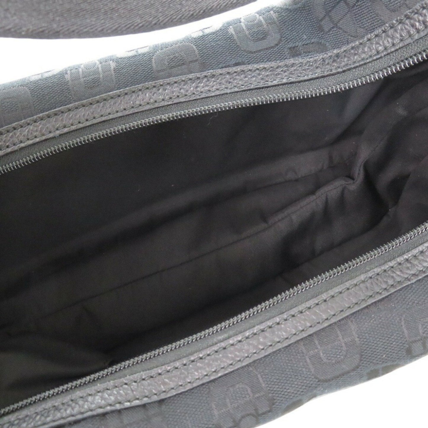 Gucci Horsebit Black Canvas Shoulder Bag