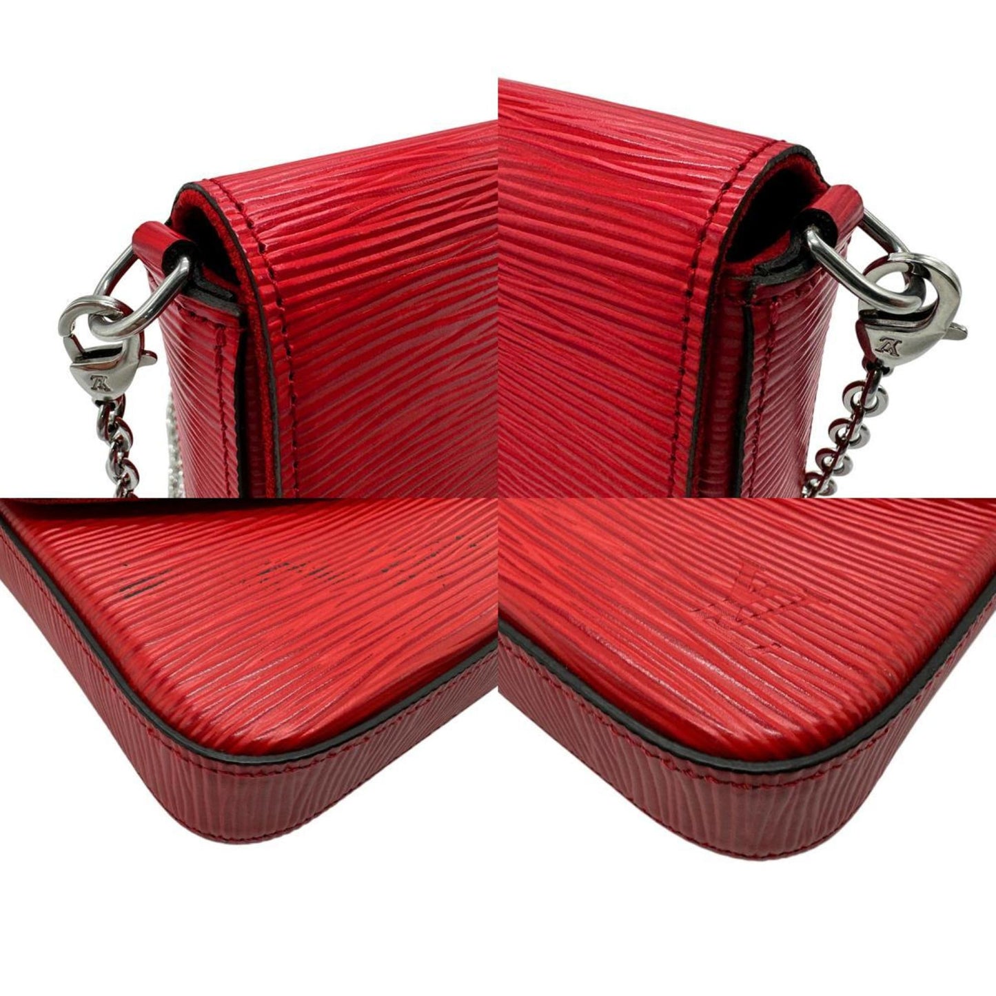 Louis Vuitton Red Color Epi Leather Pochette Shoulder Bag