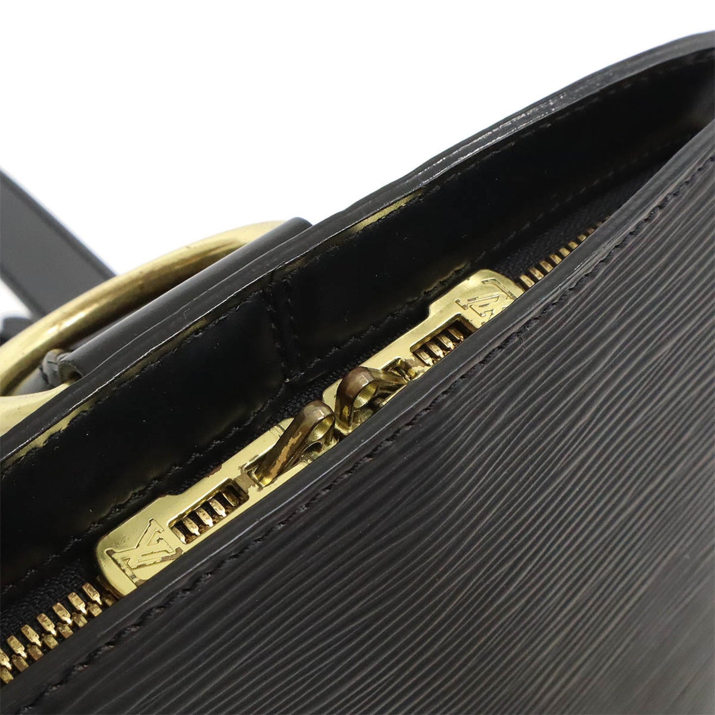 Louis Vuitton Black Noir Leather Backpack Shoulder Bag