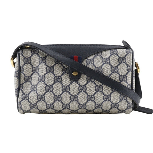 Gucci Gray Navy Gg Plus Shoulder Bag