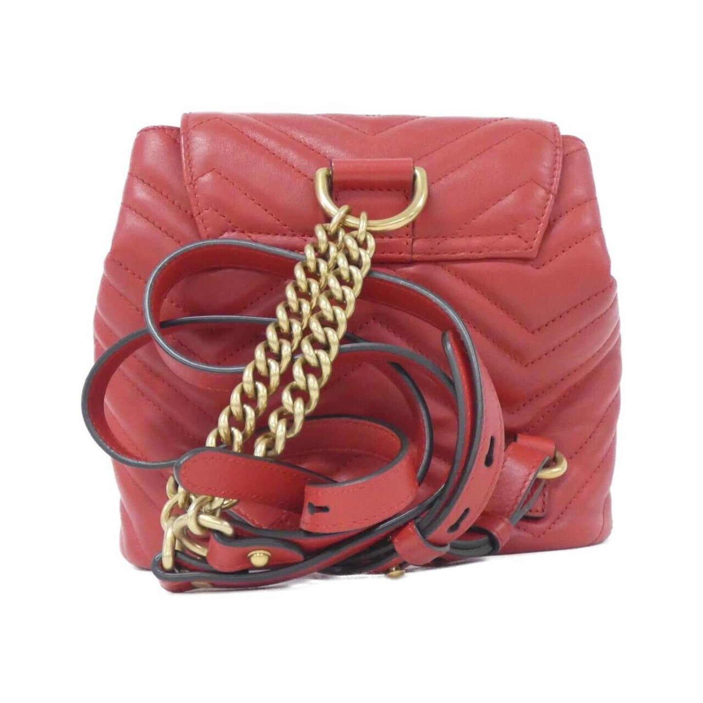 Gucci Gg Marmont Gold Leather Backpack