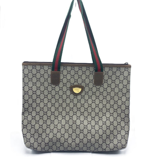 Gucci Gray Pvc Leather Tote Bag