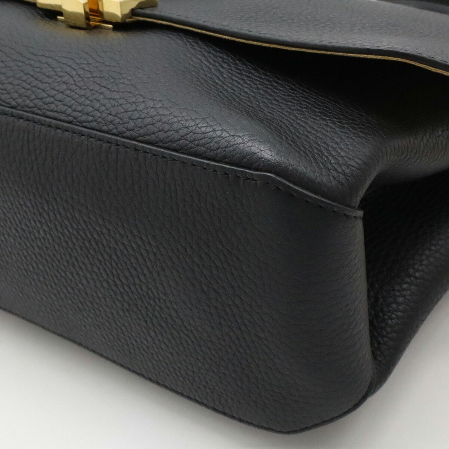 Louis Vuitton Noir Leather Handbag Shoulder Bag