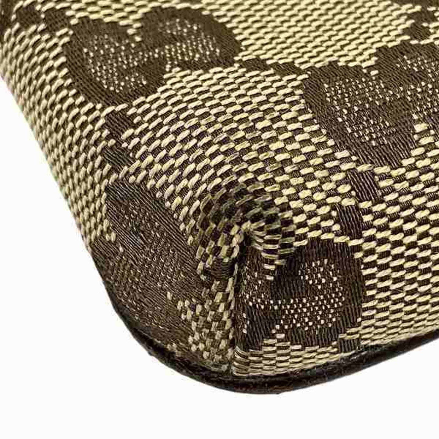 Gucci Brown Canvas Leather Pochette Shoulder Bag