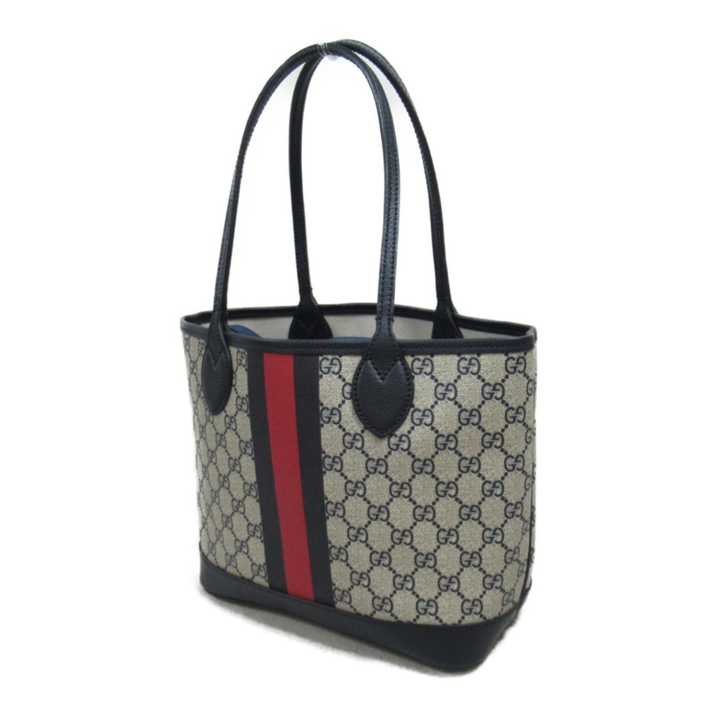 Gucci Gg Canvas Beige Black Gg Canvas Leather Tote Bag