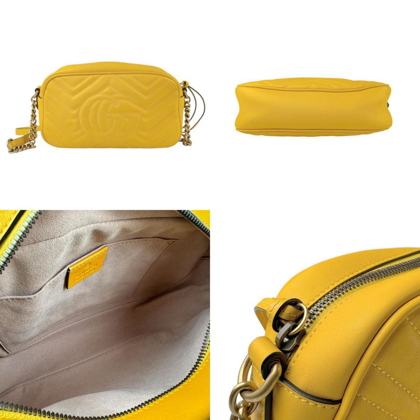 Gucci Yellow Leather Shoulder Bag