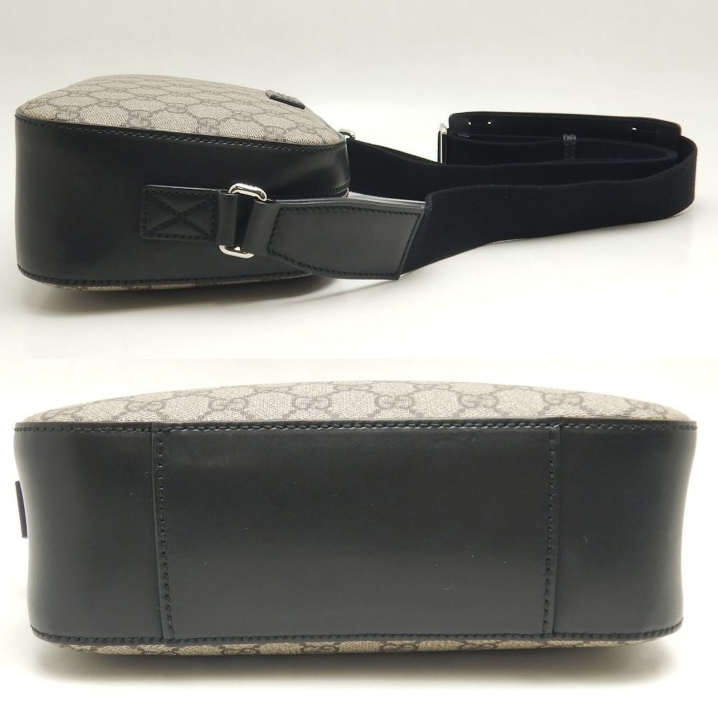 Gucci Beige Black Gg Supreme Canvas Shoulder Bag