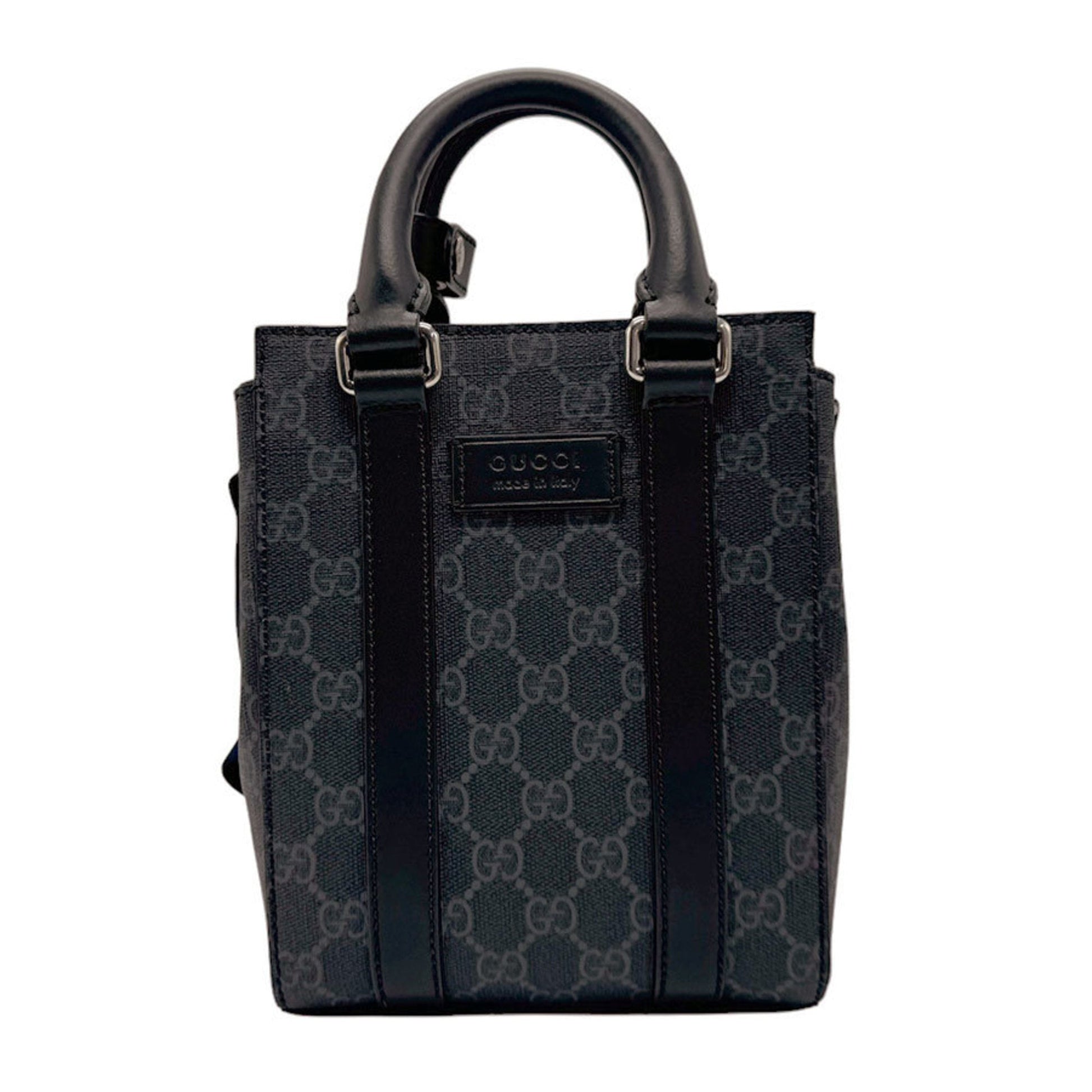 Gucci Black Gray Pvc Handbag Shoulder Bag ()