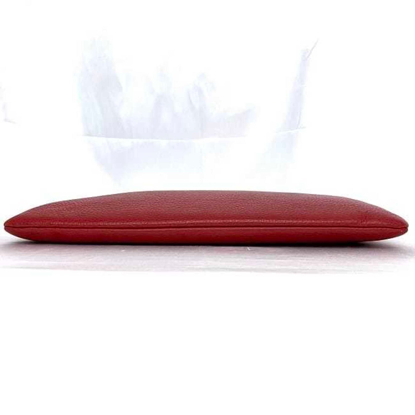 Gucci Red Color Bamboo Leather Clutch Bag Handbag