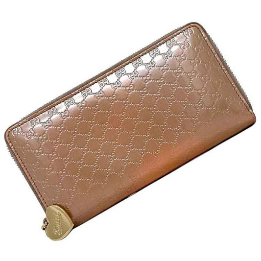 Gucci Microguccissima Gold Pink Patent Leather Long Wallet (Bi-Fold) ()