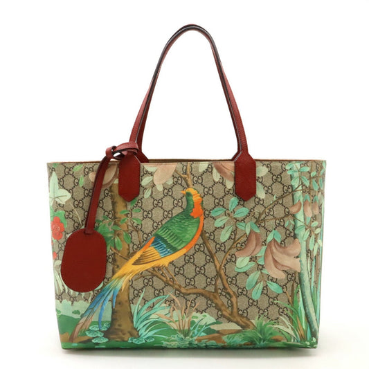 Gucci Beige Khaki Multi-Color Red Color Pvc Leather Shoulder Bag Tote Bag ()