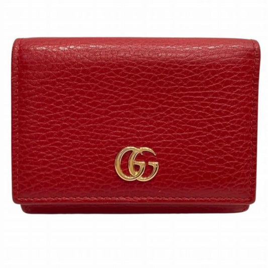Gucci Red Color Leather Wallet (Tri-Fold) ()