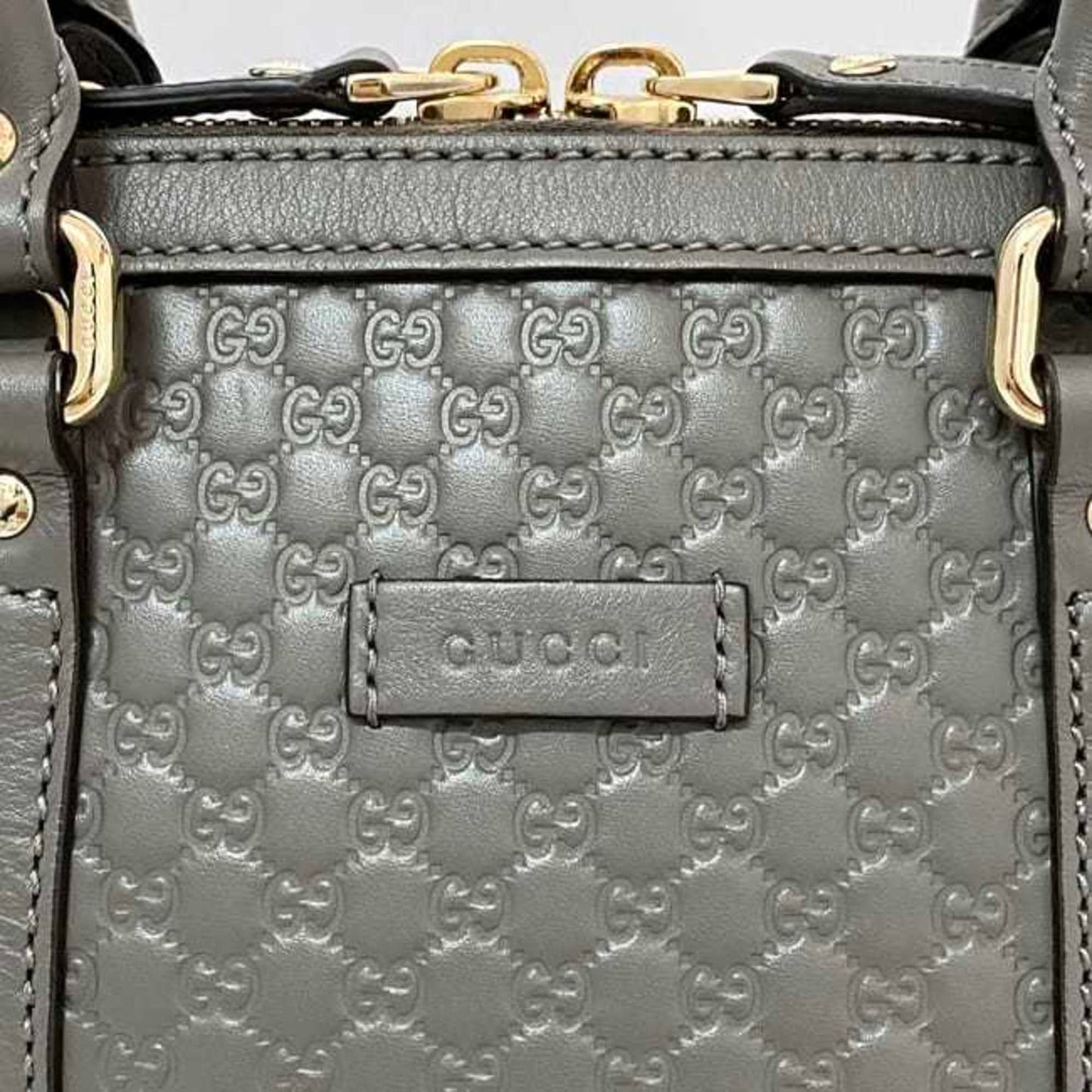 Gucci Gray Leather Handbag Shoulder Bag