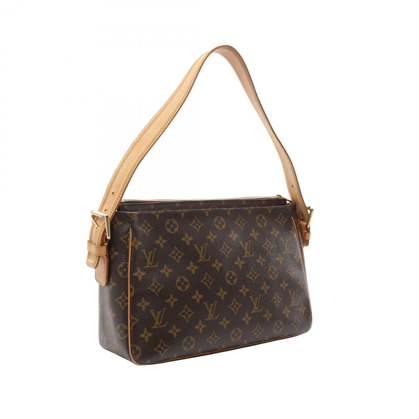 Louis Vuitton Brown Coated Canvas Leather Shoulder Bag
