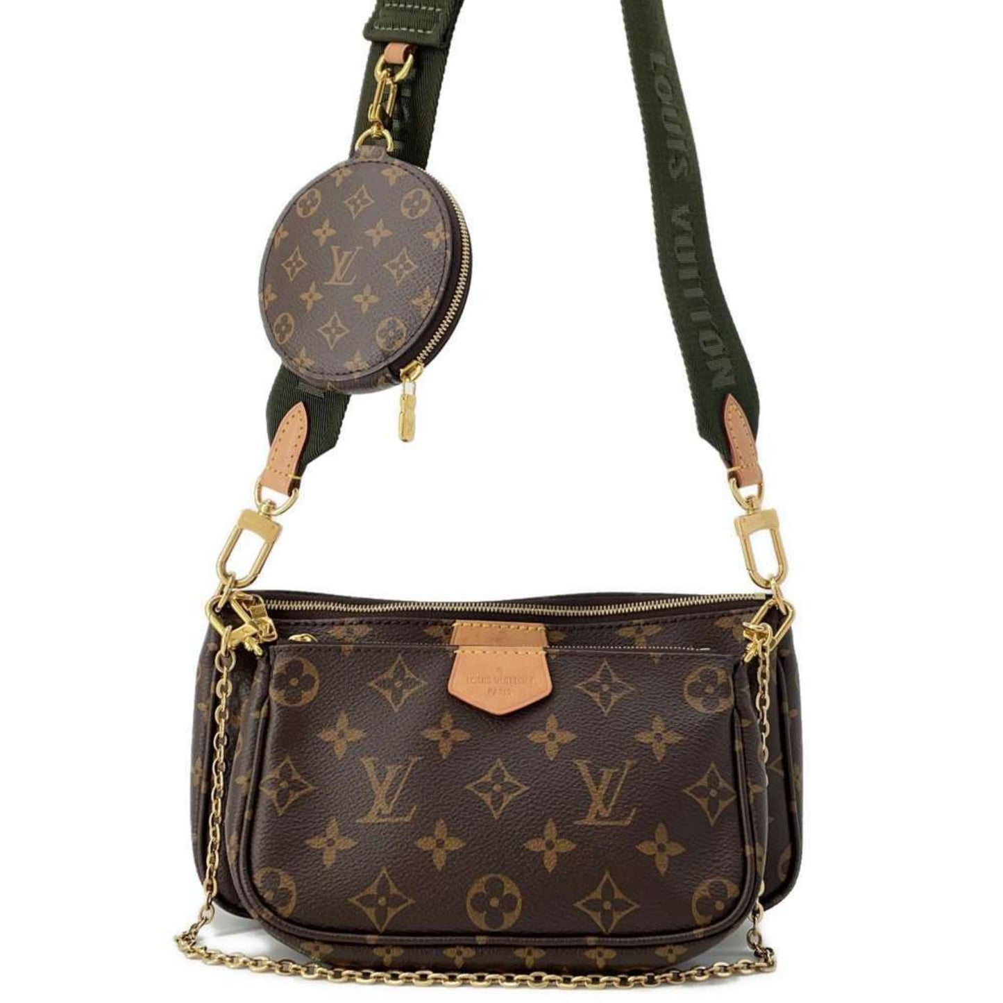 Louis Vuitton Monogram Khaki Monogram Pochette Shoulder Bag ()