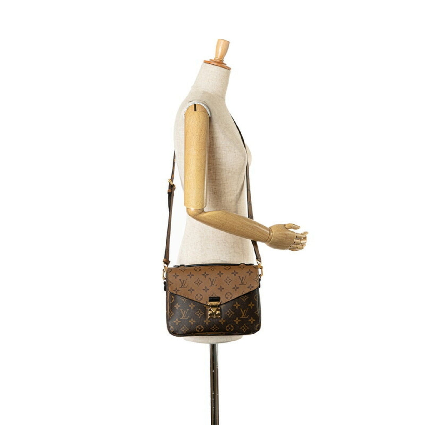 Louis Vuitton Monogram Reverse Brown Pvc Leather Handbag Pochette Shoulder Bag