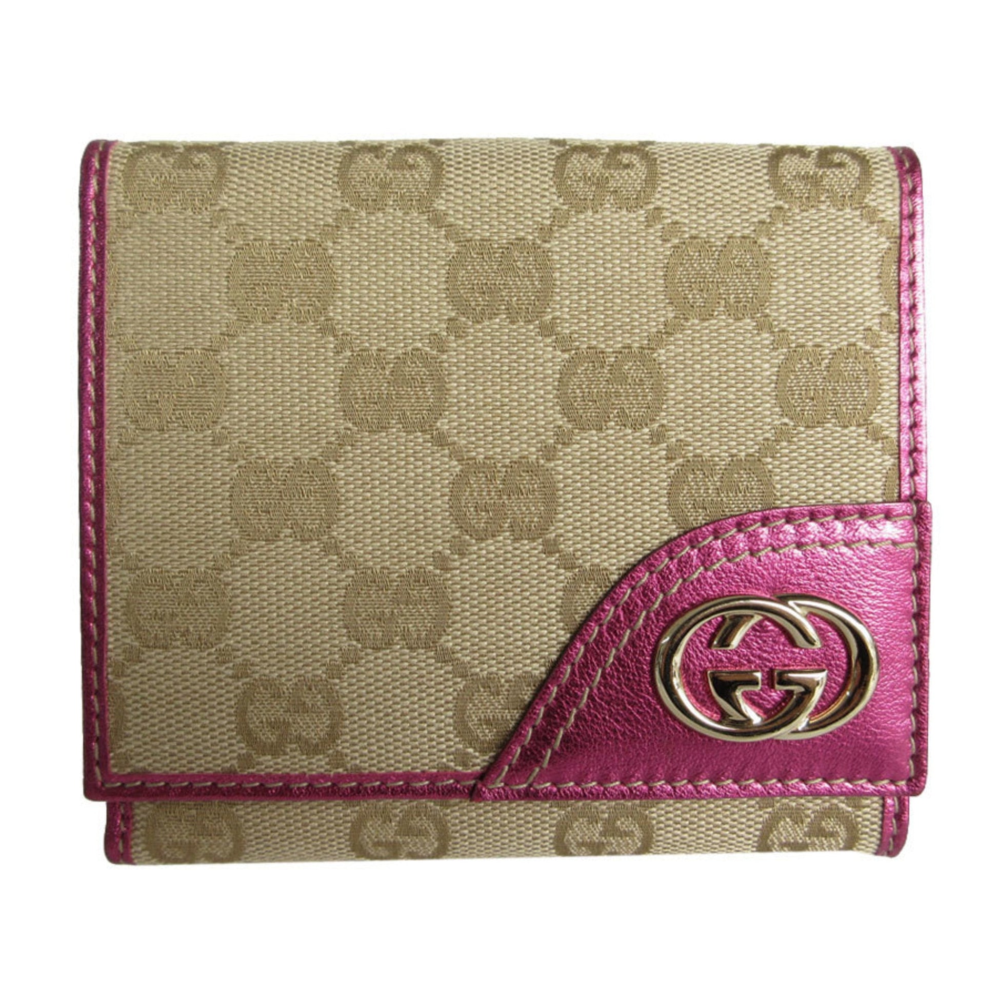 Gucci Beige Canvas Leather Wallet (Bi-Fold) ()
